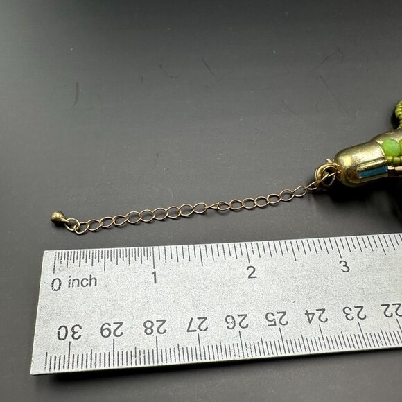 3/$30 Green Beaded Necklace Gold Tone Glass Seed Beads Multi Strand 14.5" - Picture 9 of 11